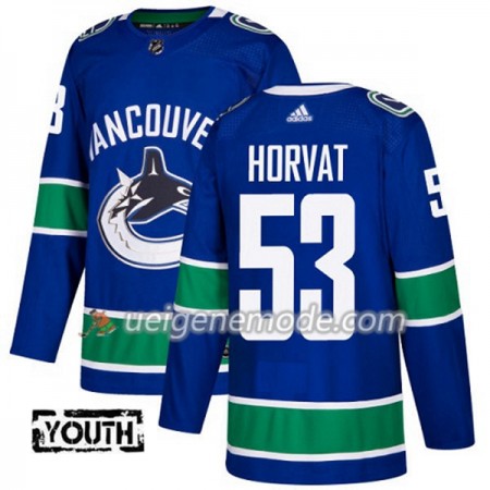 Kinder Eishockey Vancouver Canucks Trikot Bo Horvat 53 Adidas 2017-2018 Blau Authentic